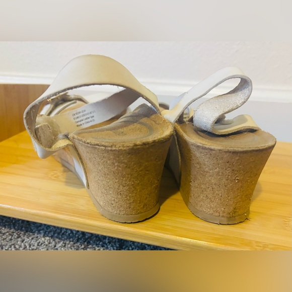 Aetrex Lexa Quarter Strap Wedge Sandals in Ivory - Picture 5 of 7